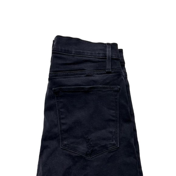 Frame Denim Jeans Le High Skinny Crop Womens Size 26 Distressed Black Wash - Picture 5 of 11